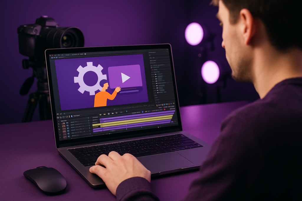 Detaillierte Motion-Design-Animation mit dynamischen Grafikelementen