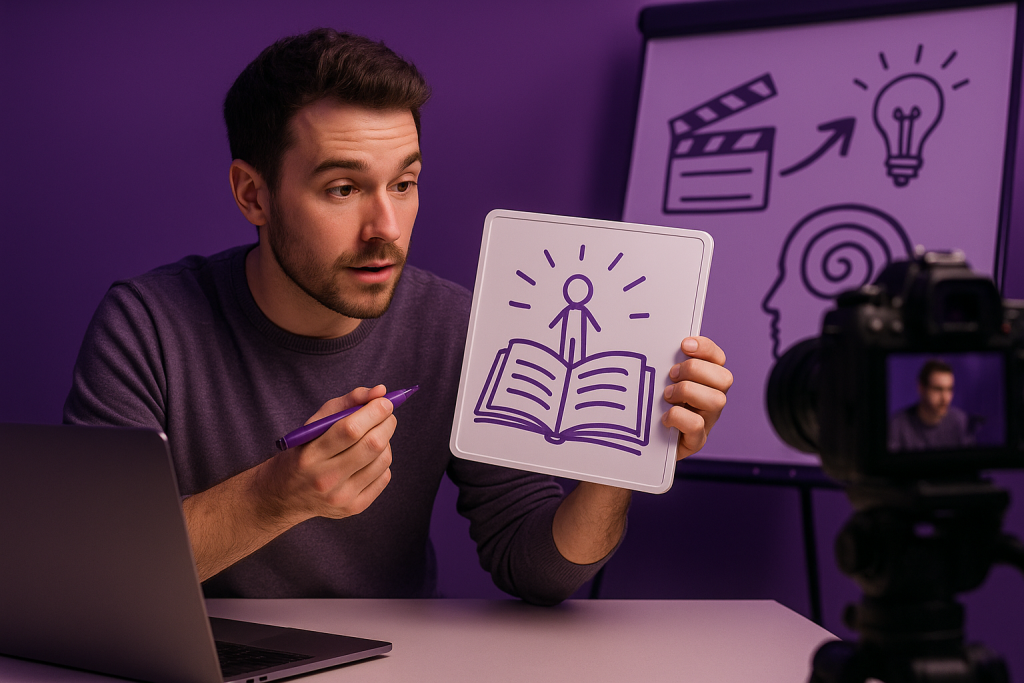 Kreatives Team bei der Konzeptentwicklung für Storytelling-Video
